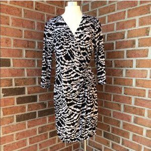 Alfani SP petite black and tan dresss, 3/4 sleeves